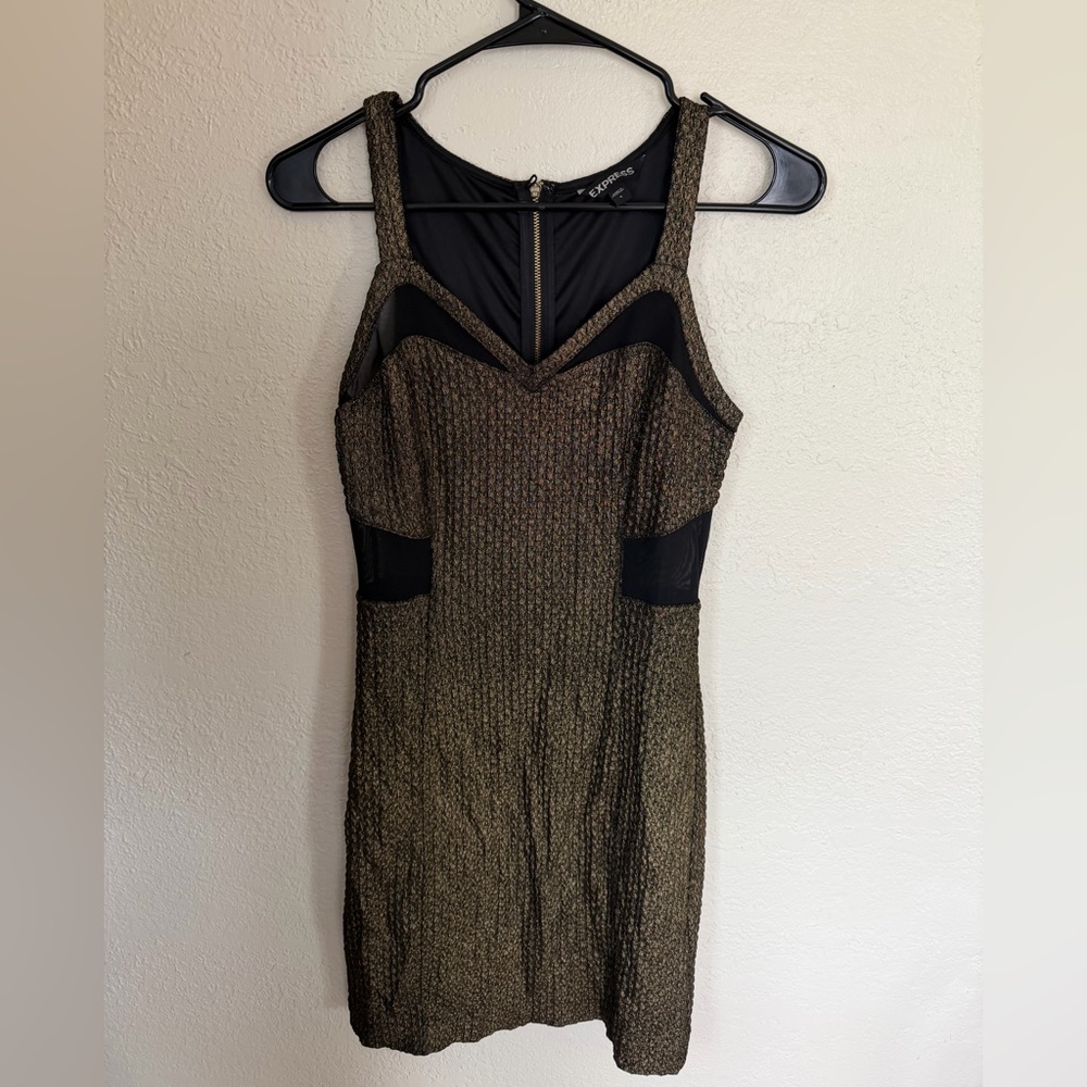 Express Black and Gold Mini Dress
